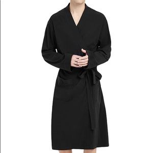 Men's U2SKIIN Cotton Lightweight Knit Bathrobe (Black 2Xl/3XL)